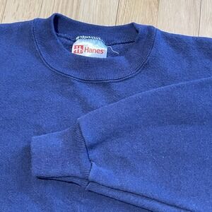 Vintage 90s Hanes Heavyweight Cotton Basic Blank Crewneck Sweatshirt Size L USA